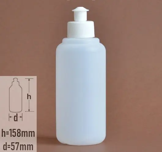 Sticla plastic 250ml culoare natur semitransparent cu capac pull-push alb